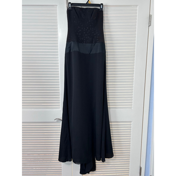 Nicole Miller Black Strapless Evening Gown Dress Size 0 NWT - Picture 2 of 16
